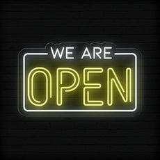 LED We Are Open Neon Sign | Business Window Signage - NEONXPERT