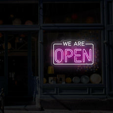 LED We Are Open Neon Sign | Business Window Signage - NEONXPERT