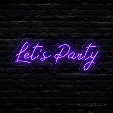 Let's Party Neon Sign Large - Eye-Catching Event Backdrop | Dimmable - NeonXpert