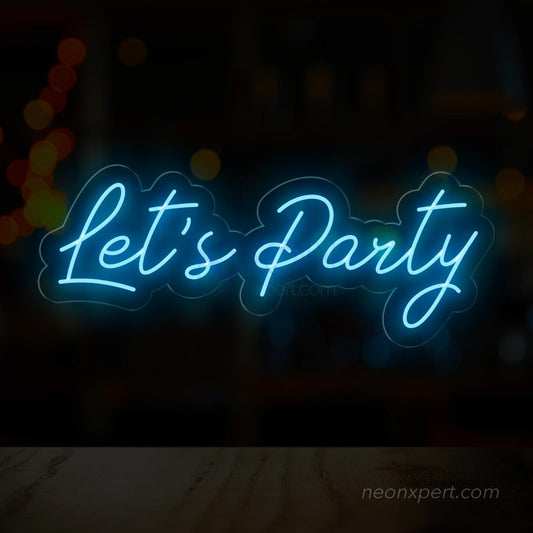 Let's Party Neon Sign Large - Eye-Catching Event Backdrop | Dimmable - NeonXpert