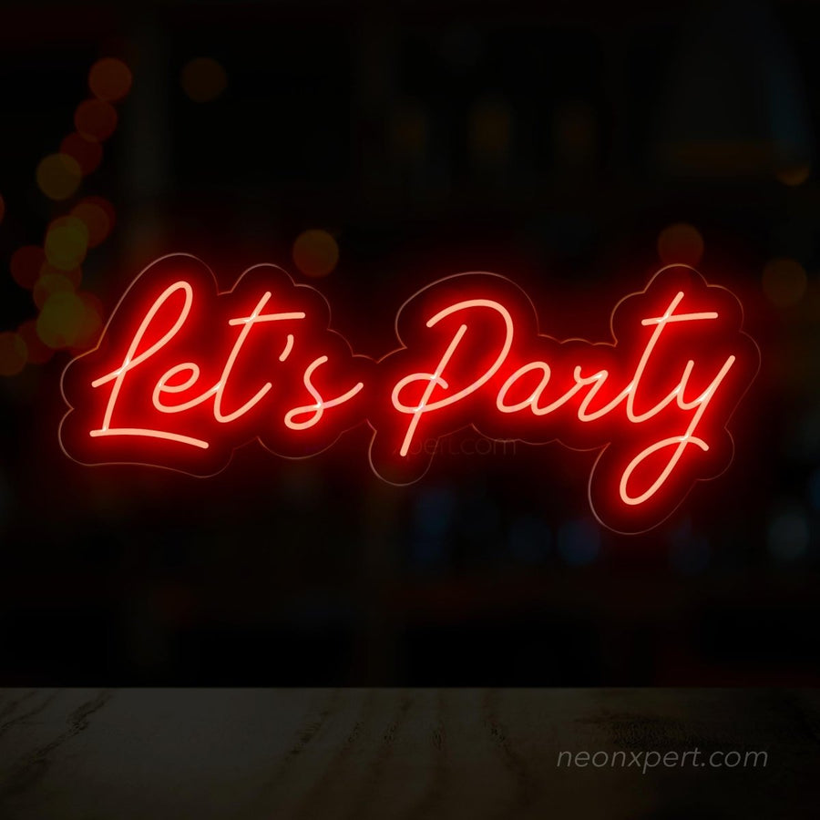 Let's Party Neon Sign Large - Eye-Catching Event Backdrop | Dimmable - NeonXpert