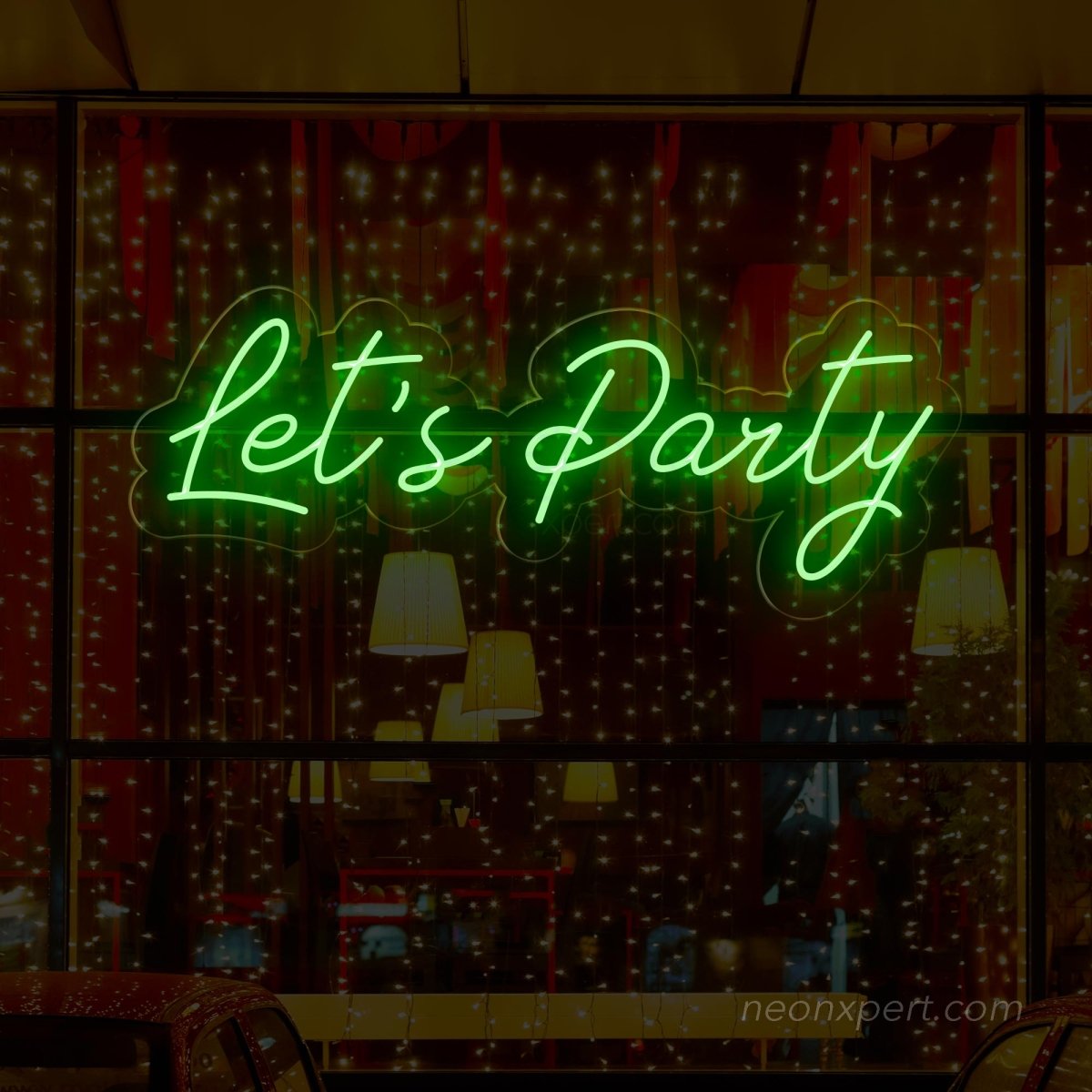 Let's Party Neon Sign Large - Eye-Catching Event Backdrop | Dimmable - NeonXpert