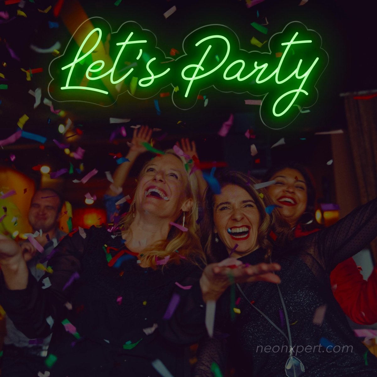 Let's Party Neon Sign Large - Eye-Catching Event Backdrop | Dimmable - NeonXpert