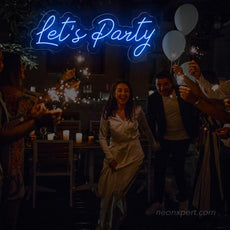 Let's Party Neon Sign Large - Eye-Catching Event Backdrop | Dimmable - NeonXpert