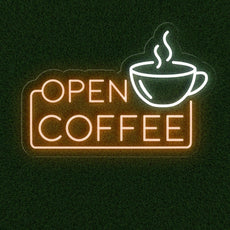 Light Up Open Coffee Sign for Coffee Shop | Warm Coffee Ambiance - NEONXPERT