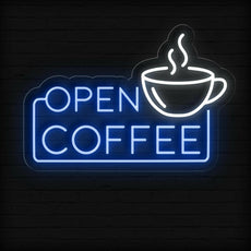 Light Up Open Coffee Sign for Coffee Shop | Warm Coffee Ambiance - NEONXPERT