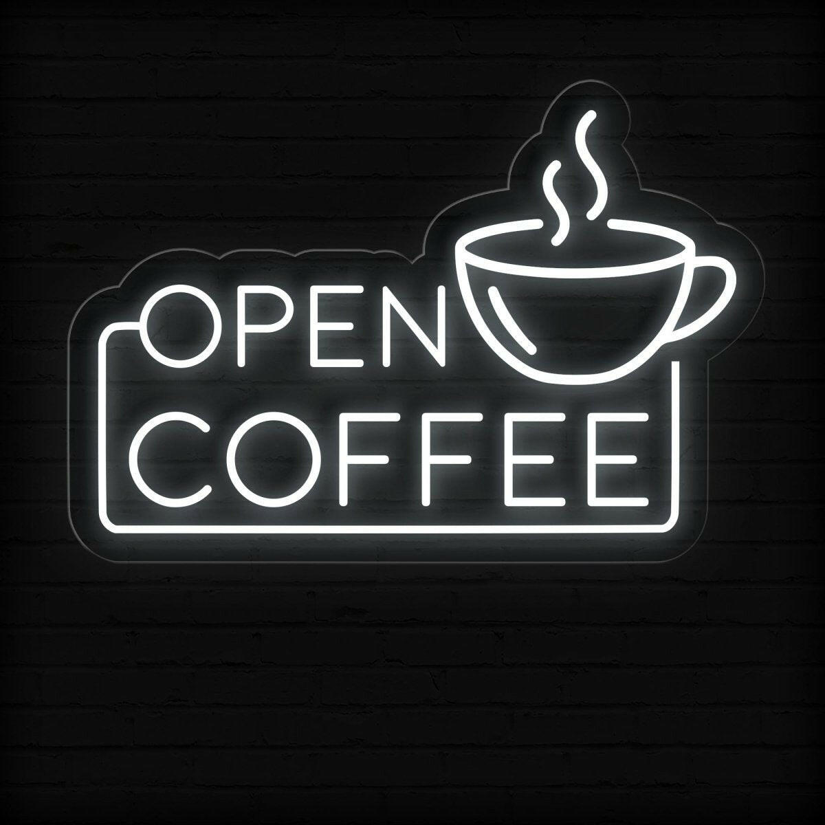 Light Up Open Coffee Sign for Coffee Shop | Warm Coffee Ambiance - NEONXPERT