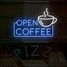 Light Up Open Coffee Sign for Coffee Shop | Warm Coffee Ambiance - NEONXPERT