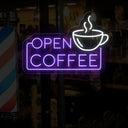 Light Up Open Coffee Sign for Coffee Shop | Warm Coffee Ambiance - NEONXPERT