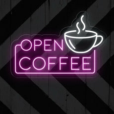 Light Up Open Coffee Sign for Coffee Shop | Warm Coffee Ambiance - NEONXPERT