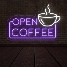 Light Up Open Coffee Sign for Coffee Shop | Warm Coffee Ambiance - NEONXPERT