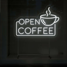 Light Up Open Coffee Sign for Coffee Shop | Warm Coffee Ambiance - NEONXPERT