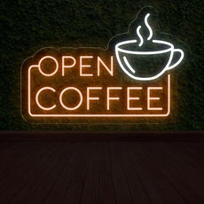 Light Up Open Coffee Sign for Coffee Shop | Warm Coffee Ambiance - NEONXPERT