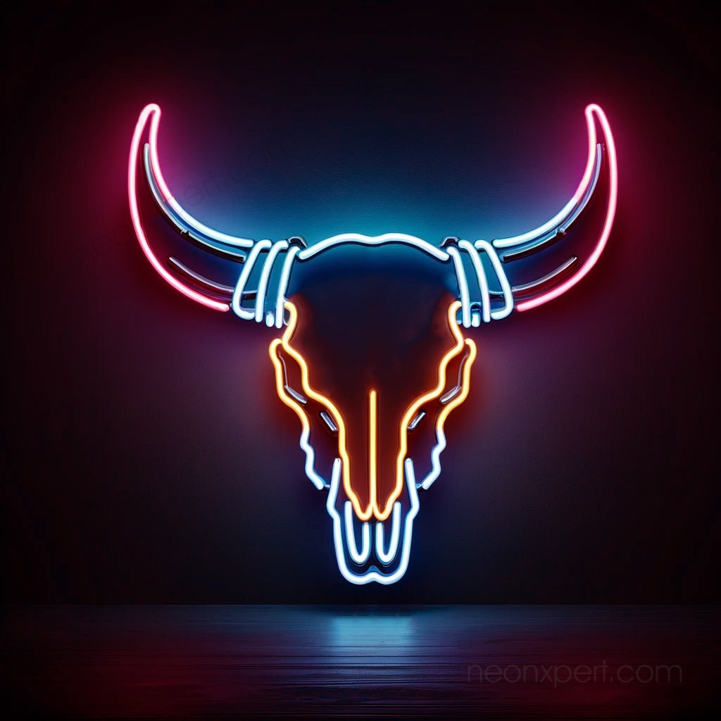 Longhorn Bull Skull Neon Sign | LED Light Decor - NeonXpert