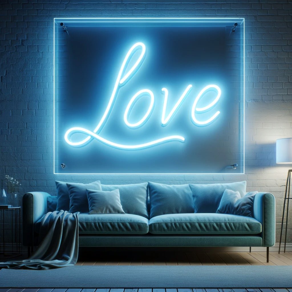 Love LED Neon Sign Ice Blue - Wall Decor - NeonXpert