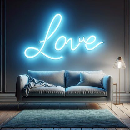 Love LED Neon Sign Ice Blue - Wall Decor - NeonXpert