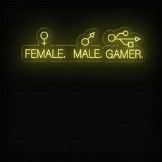 Male Female Gamer - Funny Game Room Neon Sign - NEONXPERT