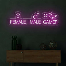 Male Female Gamer - Funny Game Room Neon Sign - NEONXPERT