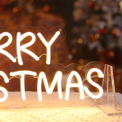 Merry Christmas Outdoor Neon Sign - LED Festive Glow for Your Space