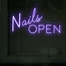 Nails Open Neon Sign | Salon Entrance Led Light Decor - NEONXPERT