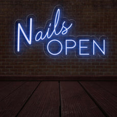 Nails Open Neon Sign | Salon Entrance Led Light Decor - NEONXPERT