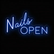 Nails Open Neon Sign | Salon Entrance Led Light Decor - NEONXPERT