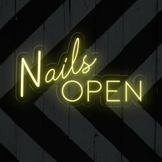 Nails Open Neon Sign | Salon Entrance Led Light Decor - NEONXPERT