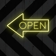 Neon Open Sign with Arrow | Directional Neon Signage - NEONXPERT