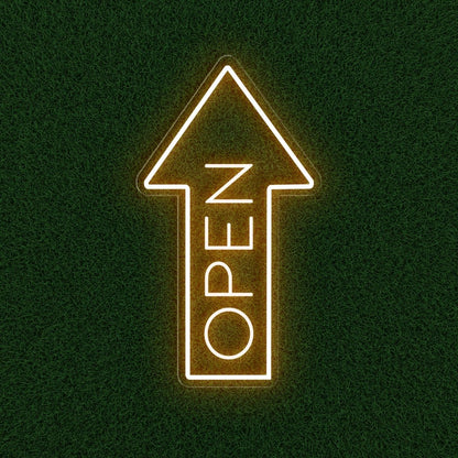 Neon Open Sign with Arrow | Directional Neon Signage - NEONXPERT