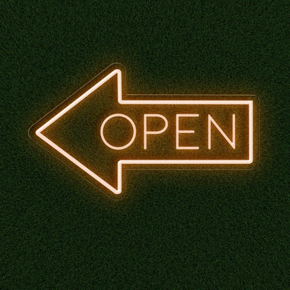 Neon Open Sign with Arrow | Directional Neon Signage - NEONXPERT