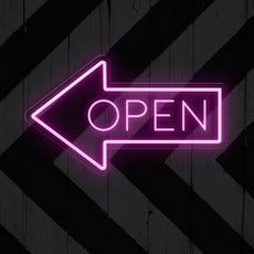 Neon Open Sign with Arrow | Directional Neon Signage - NEONXPERT