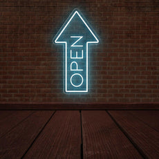 Neon Open Sign with Arrow | Directional Neon Signage - NEONXPERT