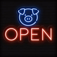 Neon Pig Open Sign Cute LED Light - NEONXPERT