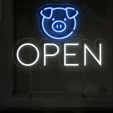 Neon Pig Open Sign Cute LED Light - NEONXPERT