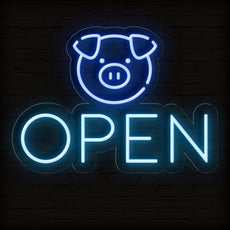 Neon Pig Open Sign Cute LED Light - NEONXPERT