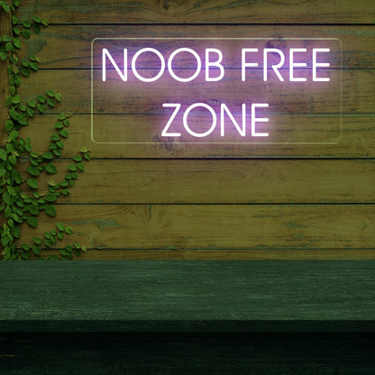 Noob Free Zone Neon Sign | Humorous Game Room Decor - NEONXPERT