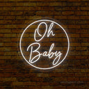 Oh Baby Neon Sign Large - Perfect Baby Shower Backdrop - NeonXpert
