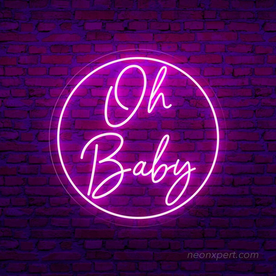 Oh Baby Neon Sign Large - Perfect Baby Shower Backdrop - NeonXpert
