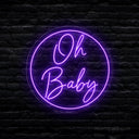 Oh Baby Neon Sign Large - Perfect Baby Shower Backdrop - NeonXpert