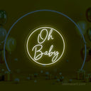 Oh Baby Neon Sign Large - Perfect Baby Shower Backdrop - NeonXpert