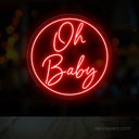 Oh Baby Neon Sign Large - Perfect Baby Shower Backdrop - NeonXpert