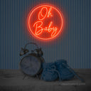 Oh Baby Neon Sign Large - Perfect Baby Shower Backdrop - NeonXpert