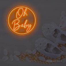 Oh Baby Neon Sign Large - Perfect Baby Shower Backdrop - NeonXpert