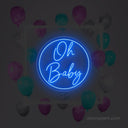 Oh Baby Neon Sign Large - Perfect Baby Shower Backdrop - NeonXpert