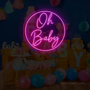 Oh Baby Neon Sign Large - Perfect Baby Shower Backdrop - NeonXpert