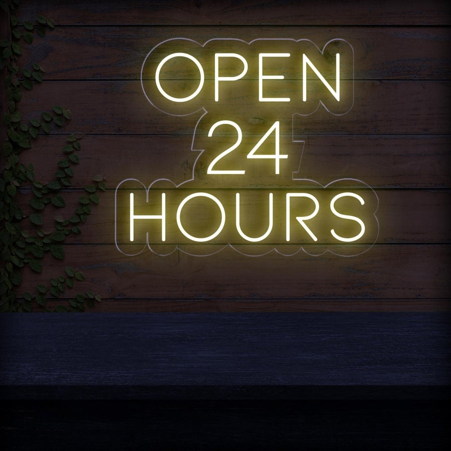 Open 24 Hours LED Neon Sign for Business - NeonXpert
