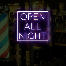 Open All Night Neon Sign | Illuminate Your Business 24/7 - NEONXPERT