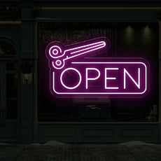 Open and Close Scissor Neon Sign for Salons | Ligh up Salon Business Sign - NEONXPERT