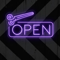 Open and Close Scissor Neon Sign for Salons | Ligh up Salon Business Sign - NEONXPERT