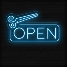 Open and Close Scissor Neon Sign for Salons | Ligh up Salon Business Sign - NEONXPERT